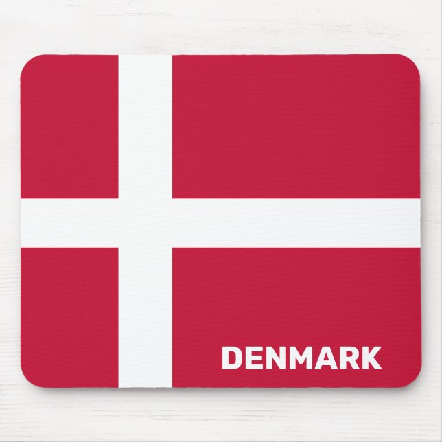 Custom Text Denmark Flag Mouse Pad (Front)