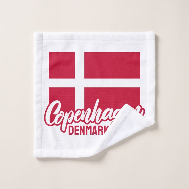 Custom Text Denmark Flag Wash Cloth (Wash Cloth)