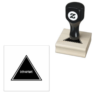 Custom Text DEPARTURE Wood Art Deep Purple Ink Rubber Stamp