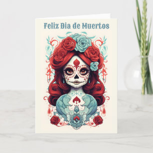 Custom text Dia de Muertos☠️ La Calavera Catrina Holiday Card