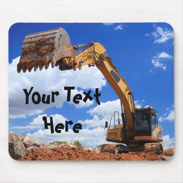 Custom Text Digger Tractor Mouse Pad (Front)