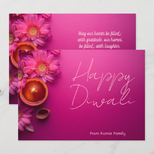Custom text Diwali Gerbera Glow card