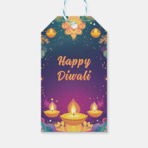 Custom text, Diwali Harmony  – Light & Joy Gift Tags