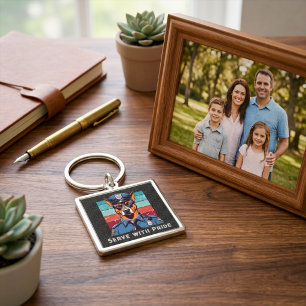 Custom Text Dog Gifts for Police Officers Dad Him Key Ring