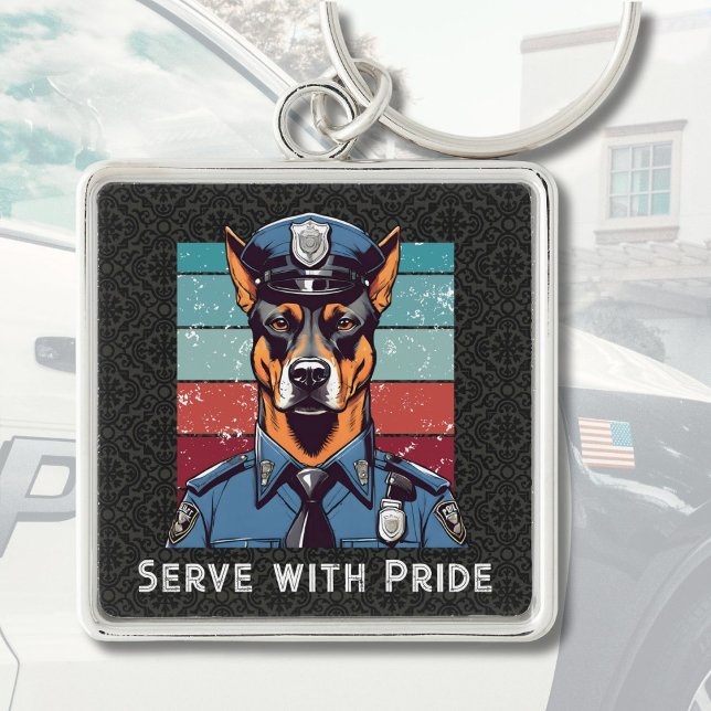 Custom Text Dog Gifts for Police Officers Dad Him Key Ring (Custom Text Dog Gifts for Police Officers Dad Him)