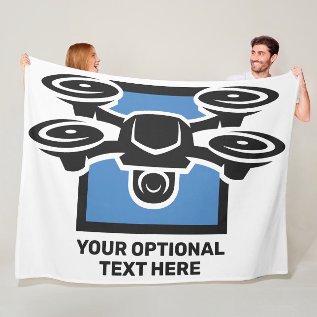 Custom Text Drone Fleece Blanket (In Situ)