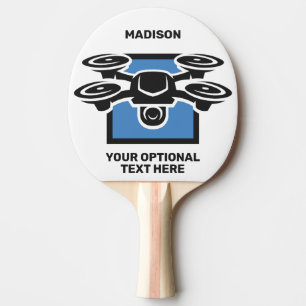Custom Text Drone Ping Pong Paddle
