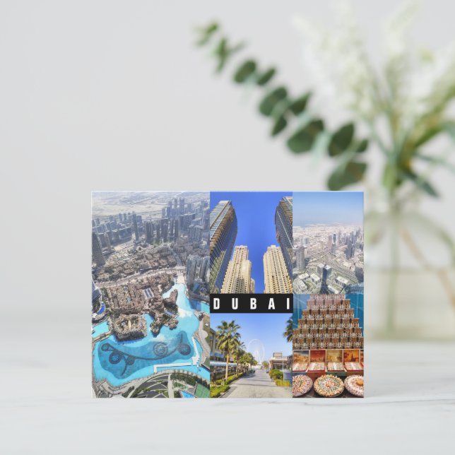 Custom text,  Dubai, United Arab Emirates Postcard (Standing Front)