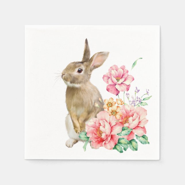 CUSTOM TEXT - Easter Bunny  Napkins (Front)