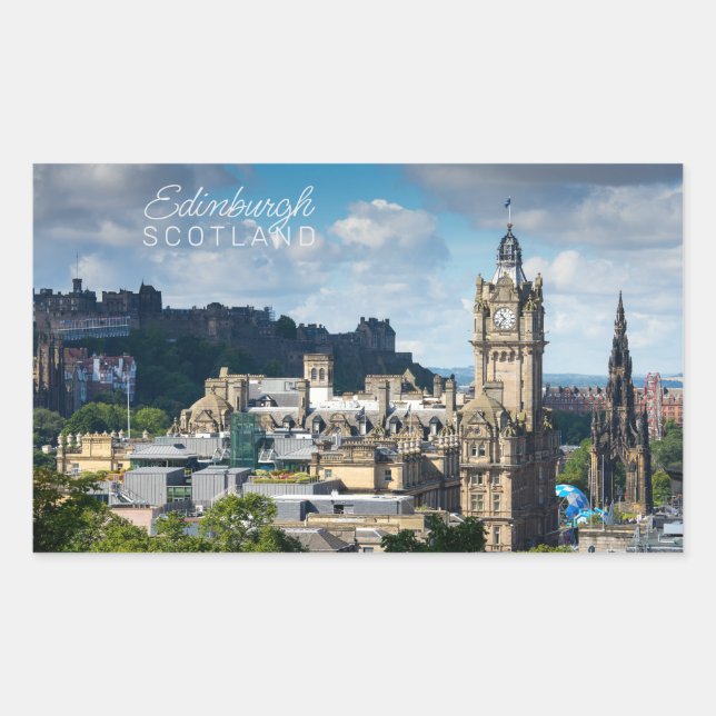 Custom Text Edinburgh Scotland Rectangular Sticker (Front)