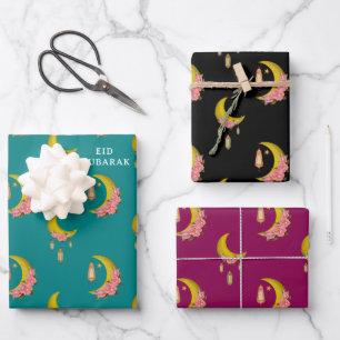 Custom Text Eid al-Fitr Mubarak  Wrapping Paper Sheet