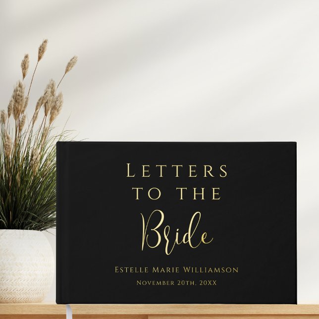 Custom Text Elegant Black Letters to the Bride  Guest Book (Creator Uploaded)