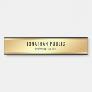 Custom Text Elegant Gold Modern Template Luxury Door Sign