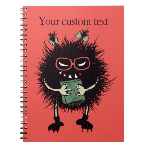 Custom Text Evil Bug Student Goes Back To School Spiral Notebook