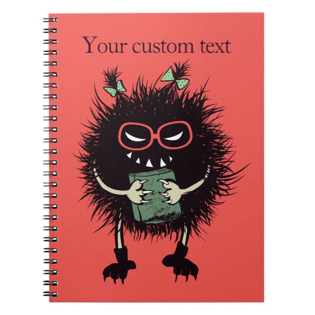 Custom Text Evil Bug Student Goes Back To School Spiral Notebook (Front)