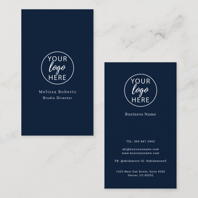 Custom Text Executive Professional Template Business Card (Front/Back)