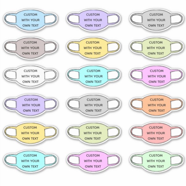 Custom Text Face Mask Shaped (Front)