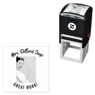 Custom Text Face Photo Teacher Self-inking Stamp