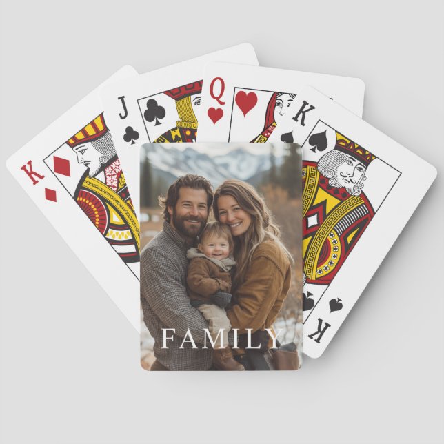 Custom Text Family Photo Playing Cards (Back)