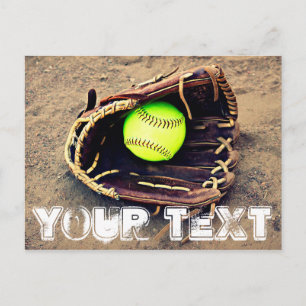 Custom Text Fastpitch Softball Postcard