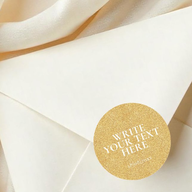 Custom Text faux glitter Round Sticker (Creator Uploaded)