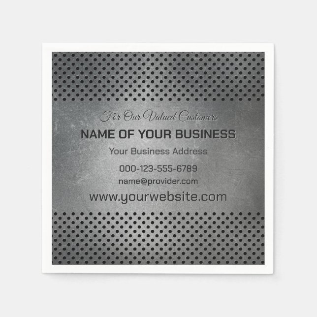 Custom Text Faux Metal Napkin (Front)