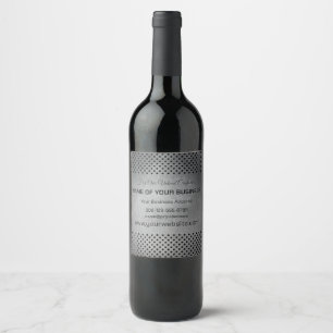 Custom Text Faux Metal Wine Label