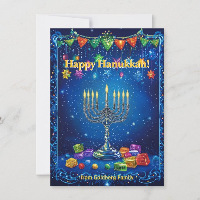 Custom text✡️ Festival of Friendship Hanukkah Holiday Card (Front)