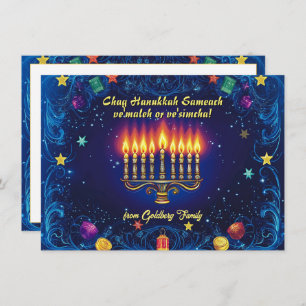 Custom text Festival of Lights Elegance Holiday Card