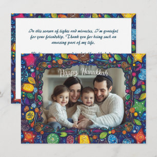 Custom text Festival of Lights Vibrant Wishes Holiday Card