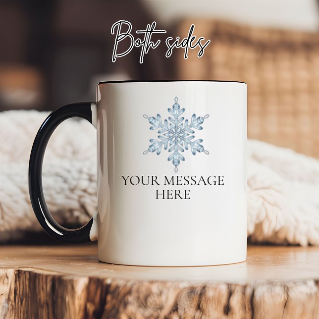 Custom Text Festive Winter Mug Gift for Mum & Dad (Custom Snowflake Christmas Mug – Personalized Holiday Gift for Family and Friends)