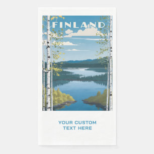 Custom Text Finland Nature Illustration Napkin