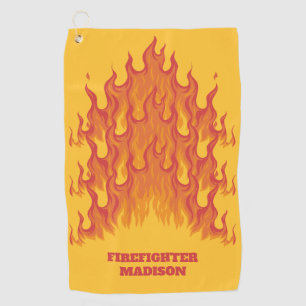 Custom text Firefighter Golf Towel