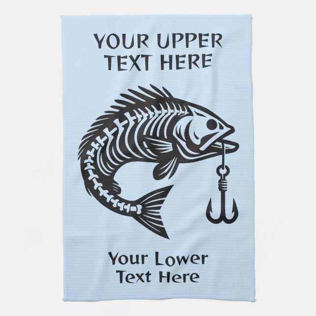 Custom Text Fish Tea Towel (Vertical)