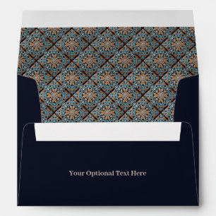 Custom Text Floral Tile Pattern Faux Ceramic Envelope