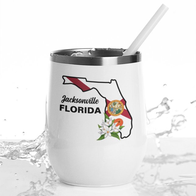 Custom Text Florida Flag & Flower Orange Blossom (Creator Uploaded)