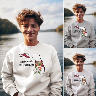Custom Text Florida Flag & Flower Orange Blossom Sweatshirt