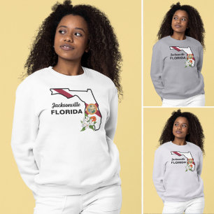 Custom Text Florida Flag & Flower Orange Blossom Sweatshirt