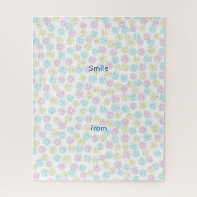 Custom text flowers pastel jigsaw puzzle (Vertical)