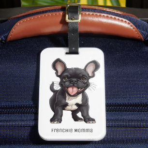 Custom text, Frenchie puppy Luggage Tag