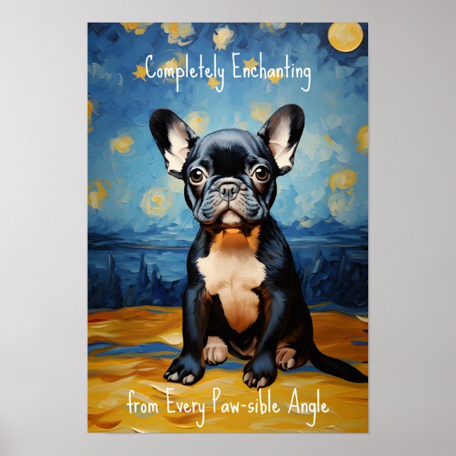 🐕 custom text, Frenchie puppy Poster (Front)
