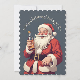 Custom Text Funny Drunk Santa Invitation