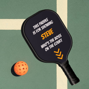 Custom Text Funny Personalized Black Pickleball Paddle