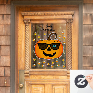 Custom Text Funny Spooky Pumpkin Window Cling