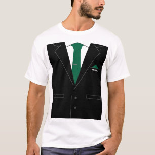 Custom Text Funny T-Shirt Business Suit with Tie