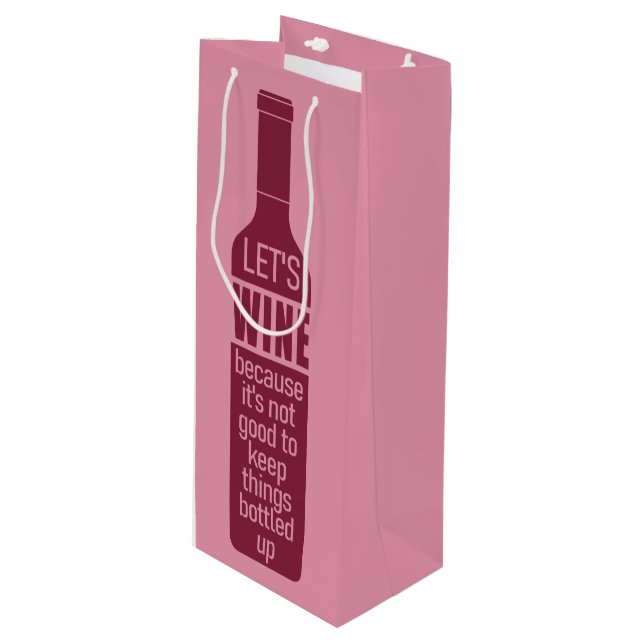 Custom text Funny Wine Quote Gift Bag (Front Angled)