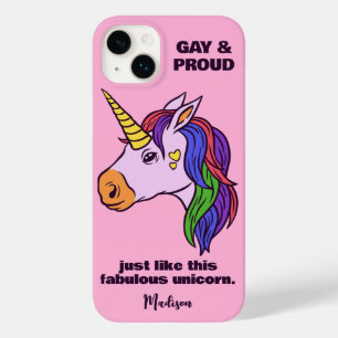 Custom Text Gay Unicorn Case-Mate iPhone 14 Plus Case