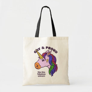 Custom Text Gay Unicorn Tote Bag