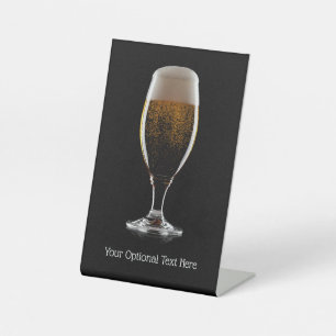 Custom text Glass of Beer Pedestal Sign