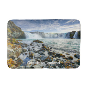 Custom Text Godafoss Waterfalls, Iceland Bath Mat
